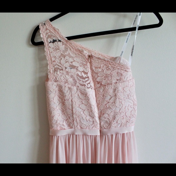 David’s Bridal One Shoulder Lace Bridesmaid Dress - Picture 4 of 8